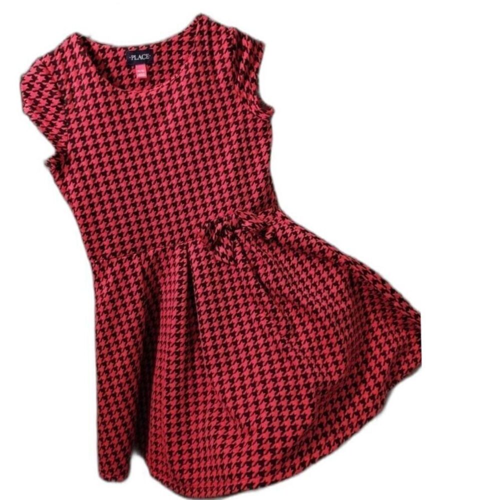 The Children's Place Red & Black Houndstooth Pattern Dress Girls Size‎ XL 14